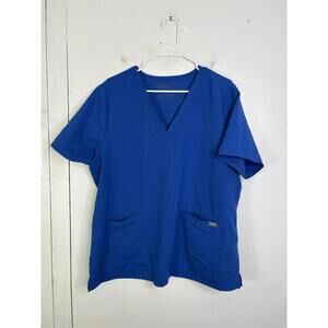 Figs Top Womens XXL Casma Three Pocket Scrub Royal Blue Hospital Occupational